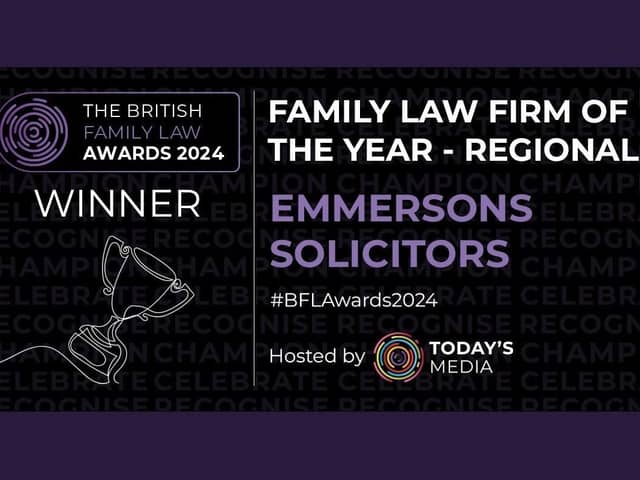 Emmersons Solicitors win Family Law Firm of the Year- Regional.
