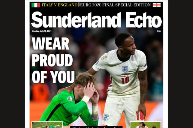 The Sunderland Echo front page on Monday, July 12.