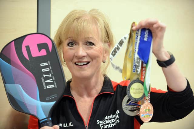 Sunderland Pickleball Panthers' Ann Johnson has won her fair share of medals. But she says the emphasis is on enjoyment and wants to attract new members.