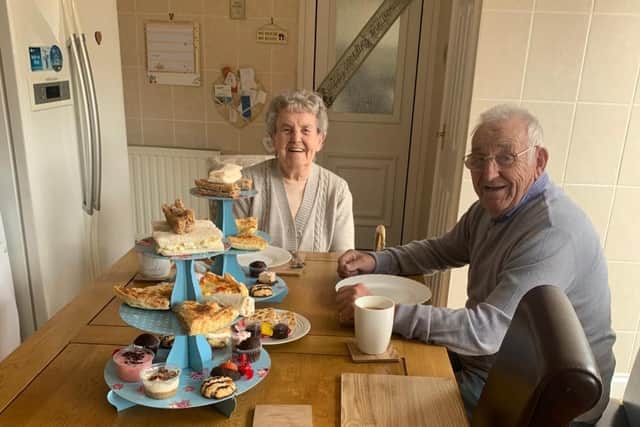 Celebrating their anniversary at home in Silksworth.
