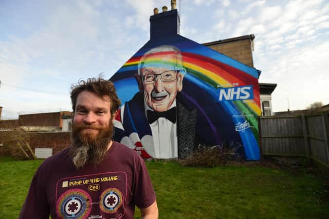 Artist Frank Styles unveiled his Captain Tom mural in Pallion in March