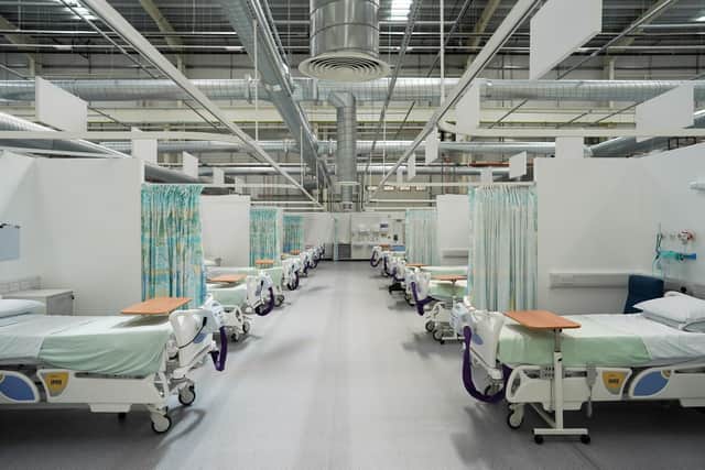 Inside the NHS Nightingale North East hospital. (Photo by Ian Forsyth/Getty Images)