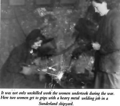 An image from the Sunderland Echo in 1943 features in Triumph of the Shipyard Girls