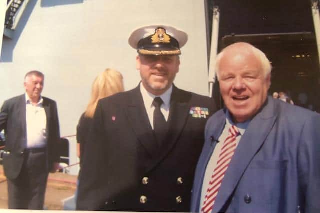 Bobby pictured with his son, Commander Nick Wood.