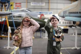 Autistic youngster Jack Berry, 13  gets a special tour of the North East Land, Sea and Air Museums as their first customer back, with Maisie Jones, 8