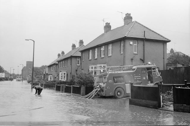Silksworth Lane was well and truly flooded in this scene from August 1971.