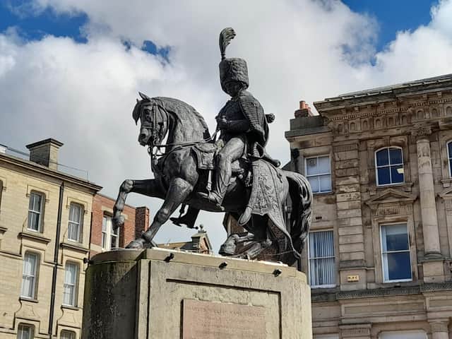 This amusingly large statue of the appalling Charles, 3rd Marquess of Londonderry stands in Durham. And no, no one has suggested removing it.