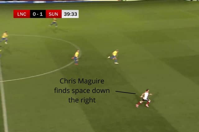 Figure Three: Lincoln forward Chris Maguire breaks forward on the right (SAFC.com)