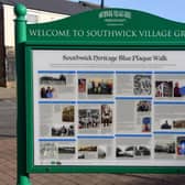 The new information panel on Southwick Village Green