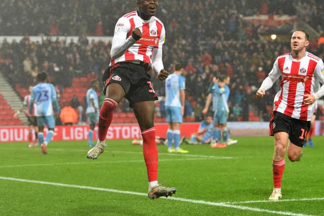 Benji Kimpioka celebrates a crucial Sunderland goal