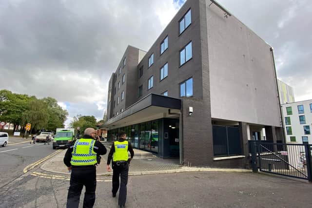 Police at the alleged murder scene. North News and Pictures.