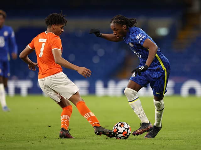 Silko Thomas of Chelsea during an FA Youth Cup sixth round match between Chelsea and Blackpool: Warren Little/Getty Images
