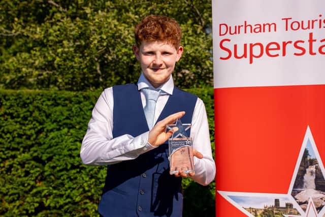 Kyle Gregory, a catering supervisor at Ushaw Historic House, Chapels & Gardens, in Durham, has been crowned Durham Tourism Superstar.