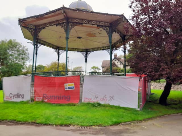 Roker Park's historic bandstand is set to remain in a state of disrepair until autumn 2023.:Roker Park bandstand