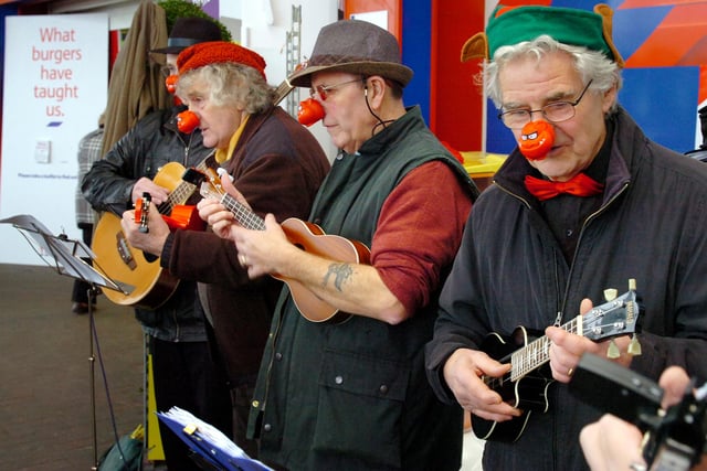 Hartlepool Ukulele Group played in the foyer of Tesco to raise cash for Marie Curie cancer care in 2013. Remember it?