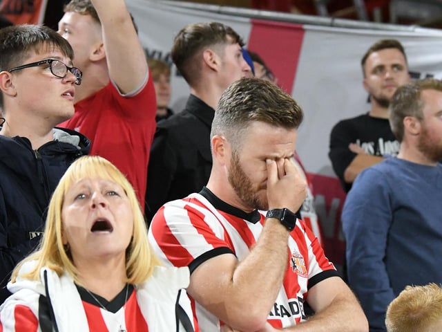 Some fans can barely watch as the Blades score two goals in quick succession