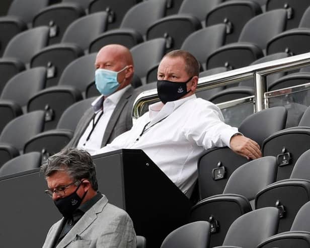 Newcastle United owner Mike Ashley. (Photo by LEE SMITH/POOL/AFP via Getty Images)