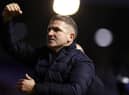 BIRMINGHAM, ENGLAND - JANUARY 21: Ryan Lowe, Manager of Preston North End celebrates during the Sky Bet Championship between Birmingham City and Preston North End at St Andrew's Trillion Trophy Stadium on January 21, 2023 in Birmingham, England. (Photo by Naomi Baker/Getty Images)