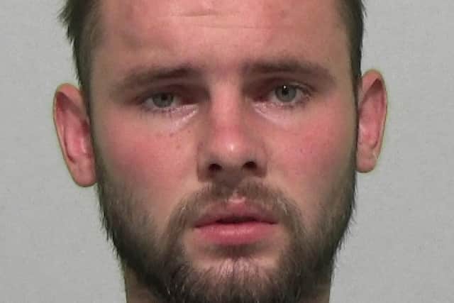Callum Snowball has been jailed after hurling an iron weight at a police officer.