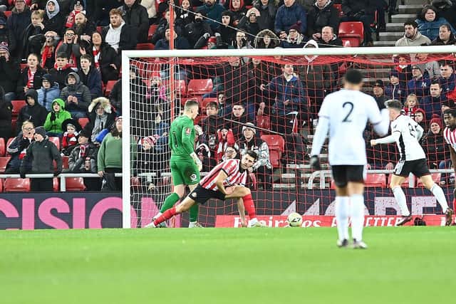 Fulham score their second at the Stadium of Light