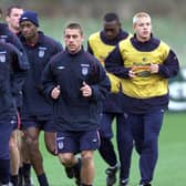 Kevin Phillips during an England training session