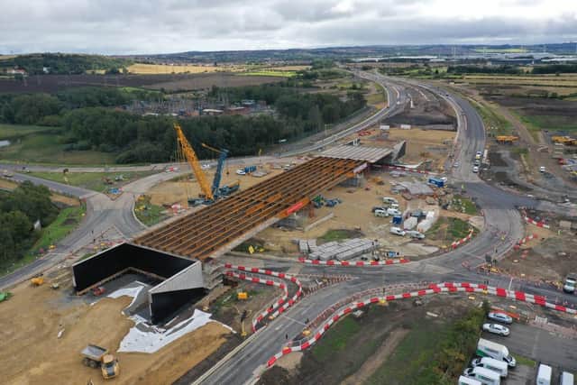 A photo shared by Highways England following the work to lift the flyover beams into place.
