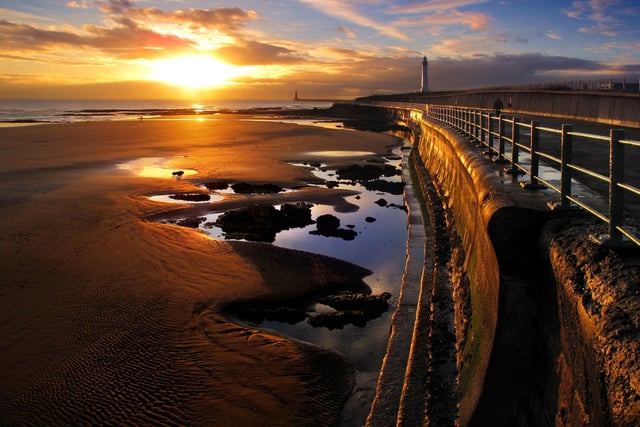 A winter view of a sunrise from Seaburn promenade 10 years ago.