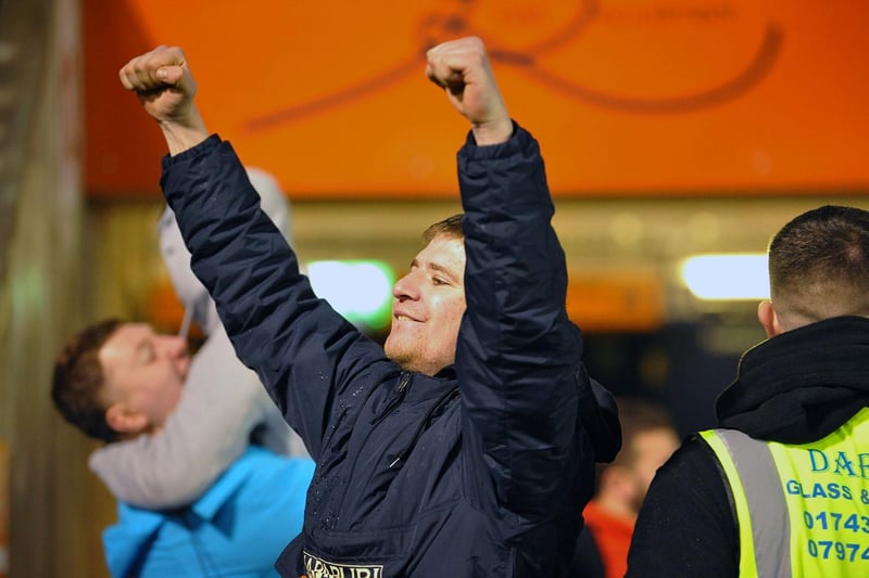 Passionate Sunderland fans after coming from behind away from home against Shrewsbury Town in the FA Cup third round.