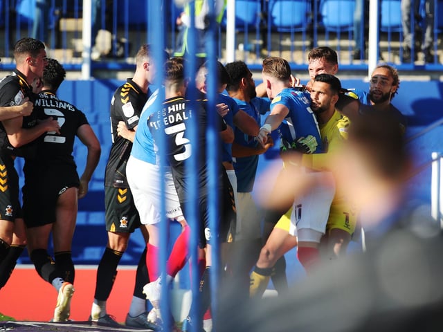 The winger is booked in stoppage-time as the Blues close in on defeat to the U's.