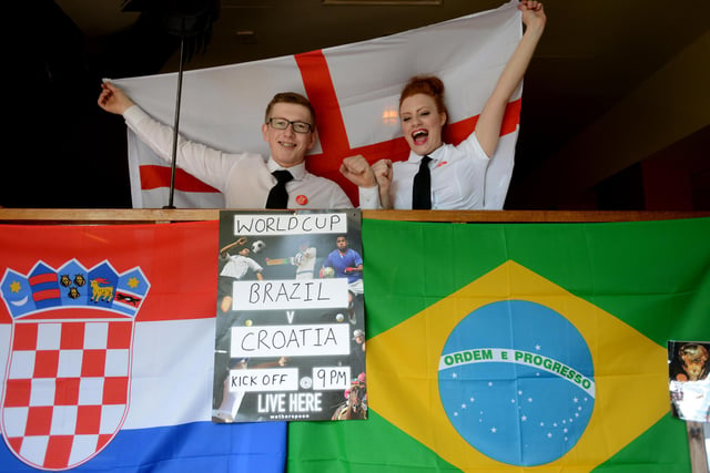 Jack Leonard and Charlotte Stoker were getting ready for the start of the 2014 World Cup. Here they are promoting the competition in the Lambton Worm.