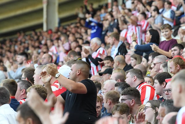 The Roker End in full swing on Saturday.