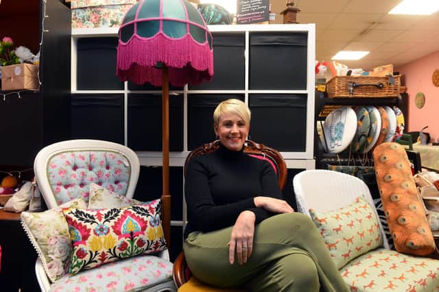 Reinvented with Friends founder Ali Williams with some of her upcycled furniture.