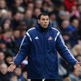 SUNDERLAND, ENGLAND - MARCH 14:  Manager Gustavo Poyet of Sunderland looks on during the Barclays Premier League match between Sunderland and Aston Villa at Stadium of Light on March 14, 2015 in Sunderland, England.  (Photo by Nigel Roddis/Getty Images)