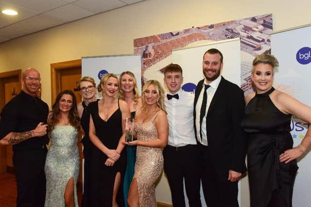 The Active Families North East team with their trophy at the Sunderland Echo Business Excellence Awards.