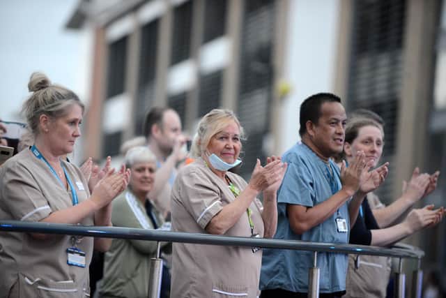 Clap for the NHS during the coronavirus pandemic at Sunderland Royal Hospital