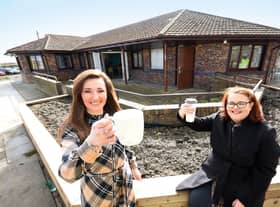 Cllr Claire Rowntree, Deputy Leader of Sunderland Council,right,celebrates the progress made at the new cafe soon to open at Elemore Country Park along with assistant manager of the new cafe Nicola McDonald,.