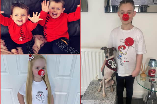 Children of all ages have been raising money for Comic Relief on Red Nose Day.