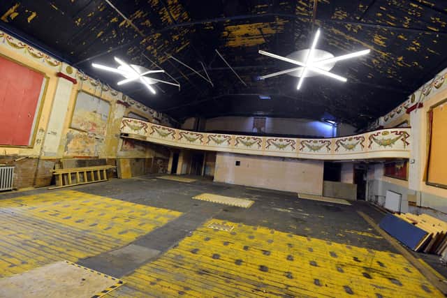 Inside the former cinema.