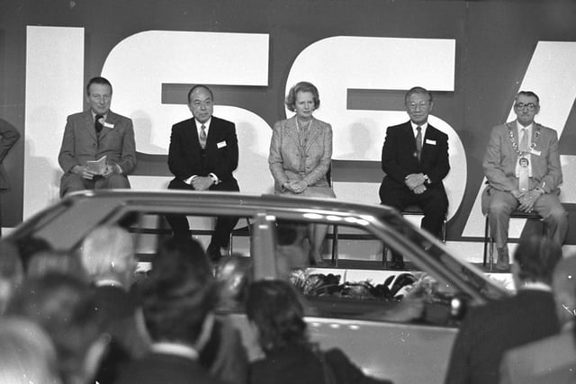 Prime Minister Margaret Thatcher opened the Nissan car plant in 1986.