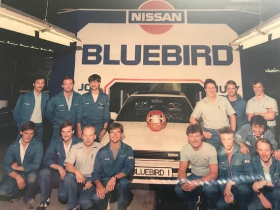 The first car to be built at the Sunderland plant was the Bluebird.