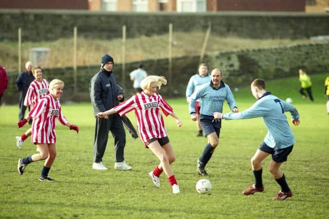 The Saks Allstars cut through the Grangetown Florists defence.  Sunderland football player Richard Ord was referee for the game.