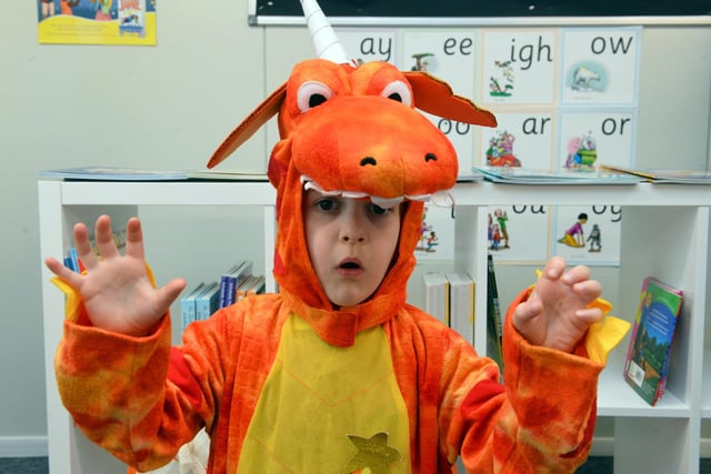 Burnside Academy pupil Oscar Scott, 6, as Zog the dragon.