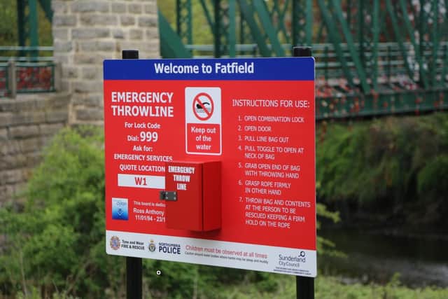 A throwbag is in place at Fatfield in Washington, where bar staff have been trained up to help save people from the River Wear.