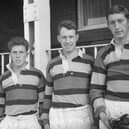 From left to right, Ashbrooke rugby players; Pearson, Atkinson and McKenzie. Pictured in September 1961.