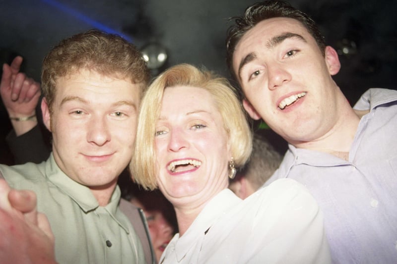 A close-up view of some of the people who were enjoying themselves at Finos in years gone by. Recognise these three?