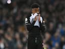 Joe Willock of Newcastle United looks dejected following their sides defeat after the Premier League match between Everton and Newcastle United at Goodison Park on March 17, 2022 in Liverpool, England. (Photo by Stu Forster/Getty Images)