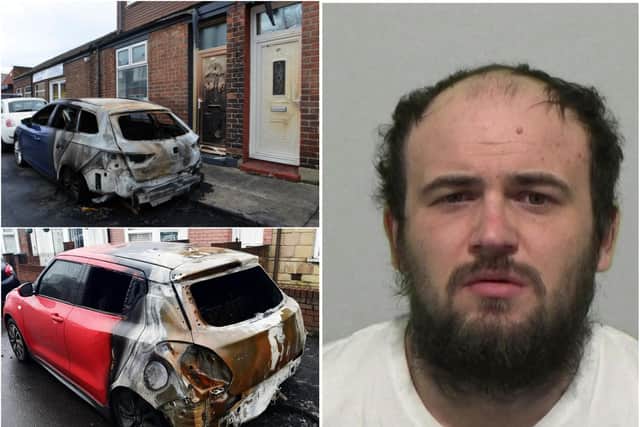 Kenneth Sherrington caused £57,000 in damage after setting fire to nine cars.