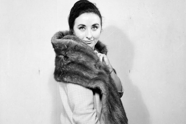 Real furs were still very much in vogue half a century ago - used for items of clothing like this shawl.