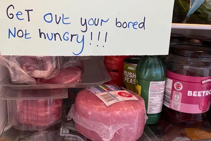 Jadey Louise Campbell Strachan has captured the entire nation's mood this week. When it's too cold for a daily walk, a trip to the fridge will do.