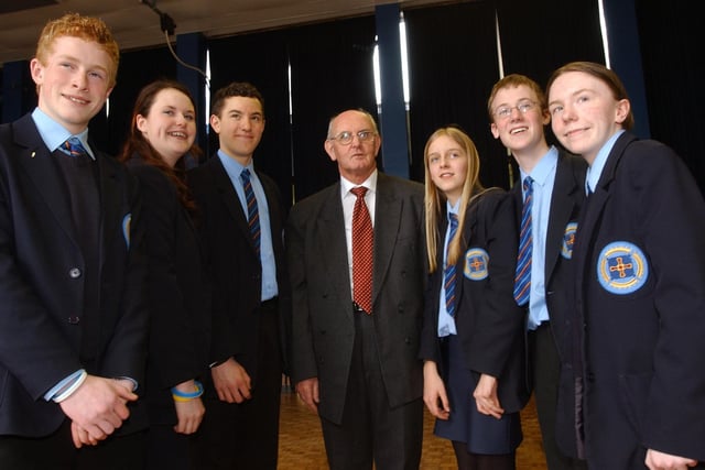 Key Stage 3 success was celebrated at St Leonard's RC School and head teacher Sean O'Keefe shared the moment with pupils in 2005.
